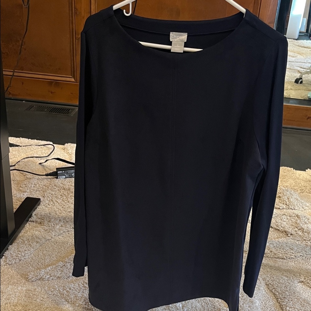 Chico's Navy Long Sleeve Tunic